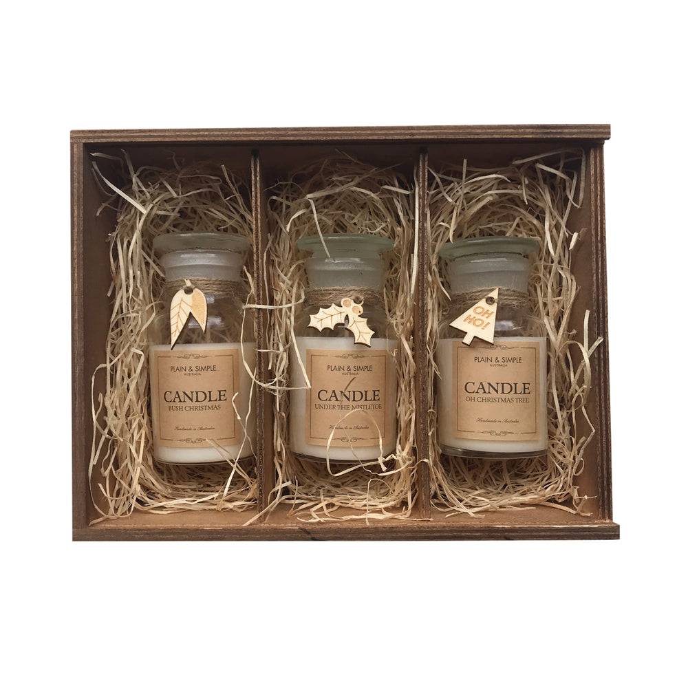 Christmas Candles (Wood)) Gift box