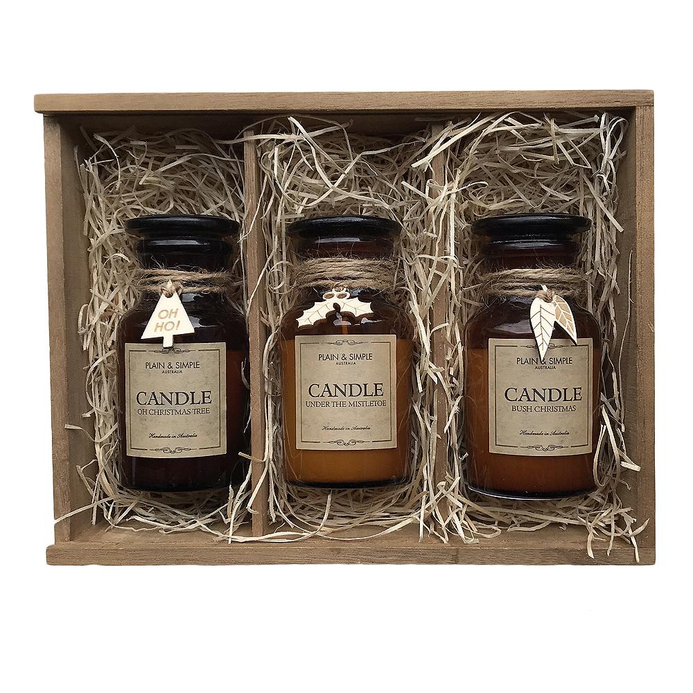Christmas Candles (Wood)) Gift box