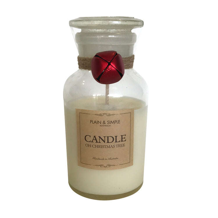 Christmas Candle 40hr - Oh Christmas Tree - Bell-Clear