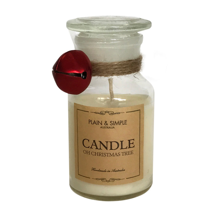 Christmas Candle 20hr - Oh Christmas Tree - Bell-Clear